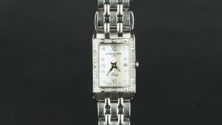 LADIES' RAYMOND WEIL TANGO WRISTWATCH REF 5971, white square dial with dot markers 20x16mm diameter,