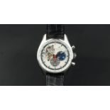 NEW UNUSED ZENITH EL PRIMERO CHRONOMASTER 1969, silvered dial with twin register chronograph,