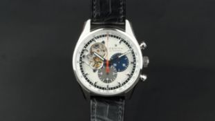NEW UNUSED ZENITH EL PRIMERO CHRONOMASTER 1969, silvered dial with twin register chronograph,