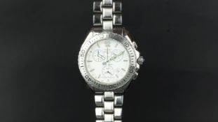 BREITLING SHARK CHRONOGRAPH WRISTWATCH REF A53606, all stainless steel white dial Rattrapante triple