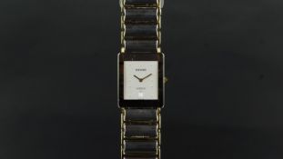 RADO DIASTAR, rectangular silver dial, 23mm case, steel and gold plated case and bracelet, model