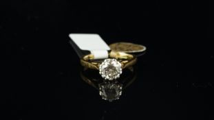 Single stone diamond ring, round brilliant cut diamond weighing an estimated 1.00ct, estimated