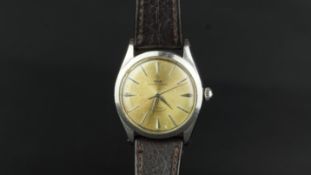 GENTLEMEN'S TUDOR OYSTER PRINCE SMALL ROSE WRISTWATCH, circular patina dial with arrow hour markers,