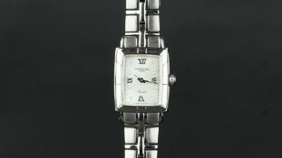 LADIES' RAYMOND WEIL PARSIFAL WRISTWATCH REF 9741, white square dial with dot markers 22x19mm