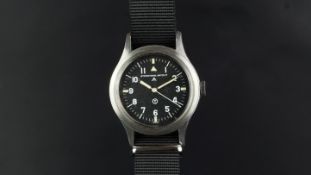 RARE GENTLEMEN'S IWC MK. XI MILITARY WRISTWATCH, circular black tritium dial with white Arabic