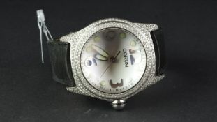 GENTLEMEN'S CORUM BUBBLE DIAMOND SET WRISTWATCH, circular white dial with luminous hour markers