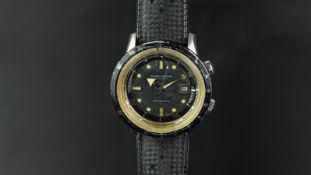 GENTLEMEN'S NIVADA GRENCHEN DEPTHOMATIC DIVERS WATCH, circular aged black dial with dot hour markers