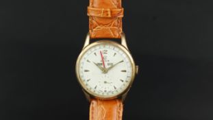 VINTAGE CYMA TRIPLE CALENDAR WRISTWATCH, circular dial with luminous Arabic numerals, day and date