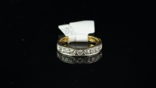 Diamond half eternity ring, eight round brilliant cut diamonds, weighing an estimated total of 0.