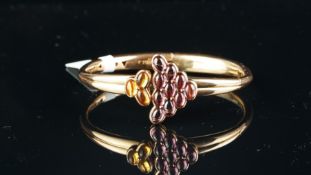 Gem-set bangle by Mauboussin Paris, hinged bangle, set with three cabochon citrine and ten