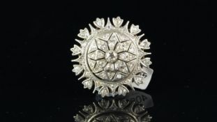 Diamond target brooch, old and round cut diamonds, weighing an estimated total of 1.50ct, in