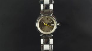 LADIES' LOUIS VUITTON WRISTWATCH, circular toned dial with Arabic numerals and baton hour markers,