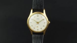 VINTAGE MIRA DRESS WATCH, circular dial, Arabic numerals, subsidiary seconds dial, steel and gold