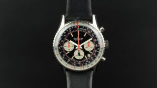 GENTLEMEN'S BREITLING CHRONOMAT CHRONOGRAPH WRISTWATCH REF. 7808.3, circular black triple register