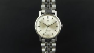 MID SIZE OMEGA SEAMASTER DE VILLE WRISTWATCH, circular silver dial with baton hour markers, 31mm