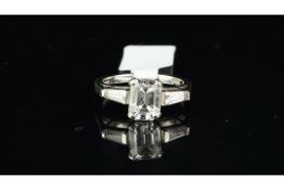 Paste set ring, mounted in 18ct white gold, ring size N