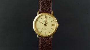 GENTLEMEN'S OMEGA CONSTELLATION QUARTZ WRISTWATCH, circular gold dial date aperture and baton hour