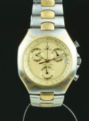 GENTLEMEN'S OMEGA SEAMASTER CHRONOGRAPH WRISTWATCH, circular gold triple register dial with date