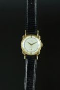 LADIES' LE COULTRE WRISTWATCH, circular gold dial with subsidiary second dial, with gold Arabic