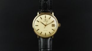 GENTLEMEN'S OMEGA DE VILLE DATE WRISTWATCH, circular champagne dial with baton hour markers and a