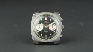 GENTLEMEN'S CERTINA CHRONOGRAPH WRISTWATCH, circular black twin register dial with baton hour