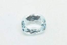 Loose cushion cut aquamarine, weighing approximately 5.00cts