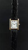 VINTAGE 18CT CARTIER TANK, rectangular dial with Roman numerals, 24mm 18ct gold slim case,