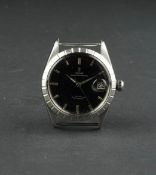 GENTS TUDOR PRINCE OYSTERDATE WRISTWATCH, circular black glossy dial with date aperture, textured