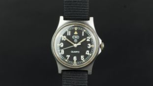 GENTLEMEN'S CWC TRITIUM MILITARY QUARTZ WRISTWATCH, circular black tritium dial with Arabic