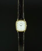 MID SIZE RAYMOND WEIL WRISTWATCH, rectangular two tone dial with Arabic numerals, stepped bezel on a