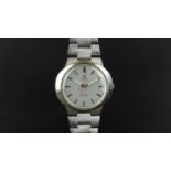 *TO BE SOLD WITHOUT RESERVE* GENTLEMEN'S OMEGA DYNAMIC WRISTWATCH, oval grey dial with baton hour