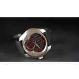 GENTS FRANK VILA NEO ALTA REF. 88/8 WRISTWATCH, abstract carbon fibre dial with red hour markers and
