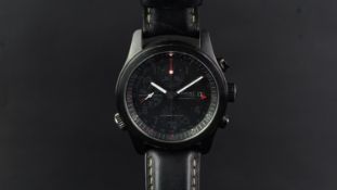 GENTLEMEN'S BREMONT PVD CHRONOGRAPH W/ BOX & PAPERS, circular black triple register with date