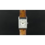 *TO BE SOLD WITHOUT RESERVE* GENTLEMEN'S ETERNA 1935 DATE WRISTWATCH, rectangular silver dial with