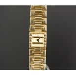 LADIES PIAGET 18K GOLD WRISTWATCH REF. 15317 TO BE SOLD WITHOUT RESERVE, square gold two tone dial