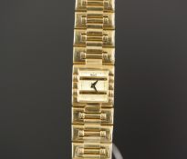 LADIES PIAGET 18K GOLD WRISTWATCH REF. 15317 TO BE SOLD WITHOUT RESERVE, square gold two tone dial