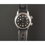 GENTS PRECIMAX SUPER COMPRESSOR DIVER WRISTWATCH, circular black patina dial with luminous hour