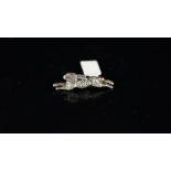 Diamond set hare brooch, set with round brilliant cut, old cut and rose cut diamonds, silver and