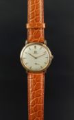 GENTLEMEN'S OMEGA ROSE GOLD DRESS WATCH, circular dial with rose gold dagger hour markers, hands and