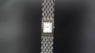 LADIES DKNY WRISTWATCH, cquare white dial with silver hour markers, 20x30mm stainless steel case