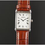 GENTS HERBELIN WRISTWATCH, rectangular two tonw dial with roman numeralsand outer track, stepped