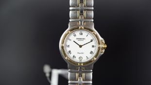 MID SIZE RAYMOND WEIL PARSIFAL WRISTWATCH, circular white dial with black roman numerals and a