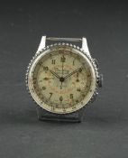 VINTAGE BREITLING CHRONOMAT, circular white dial with twin register chronograph, rotating outer