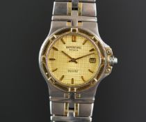 GENTS RAYMOND WEIL PARSIFAL WRISTWATCH, circular gold dial with gold hour markers and a date