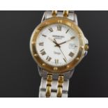 GENTS RAYMOND WEIL TANGO WRISTWATCH, circular white dial with gold roman numerals and a date