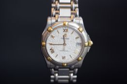 GENTLEMEN'S CONCORD SARACOTA WRISTWATCH, circular textured dial with gold Roman numerals and a