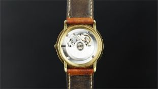 GENTLEMEN'S BLANCPAIN 18K GOLD WRISTWATCH, circular white dial with Roman numerals and a date