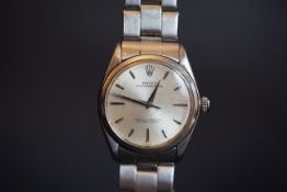 GENTLEMEN'S ROLEX OYSTER PERPETUAL WRISTWATCH REF. 1002, circular silver dial with silver hour