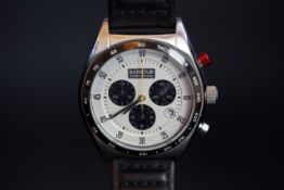 GENTLEMEN'S BARBOUR CHRONOGRAPH WRISTWATCH, circular two tone triple register panda dial with 60