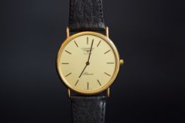 GENTLEMEN'S GOLD PLATED LONGINES PRESENCE QUARTZ, REF 24460520, round champagne dial with gold